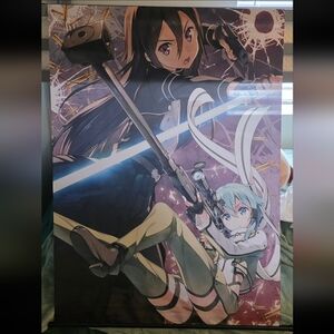 SAO Wall Scroll  Kirito + Sinon  Large Anime Poster 42"x30"